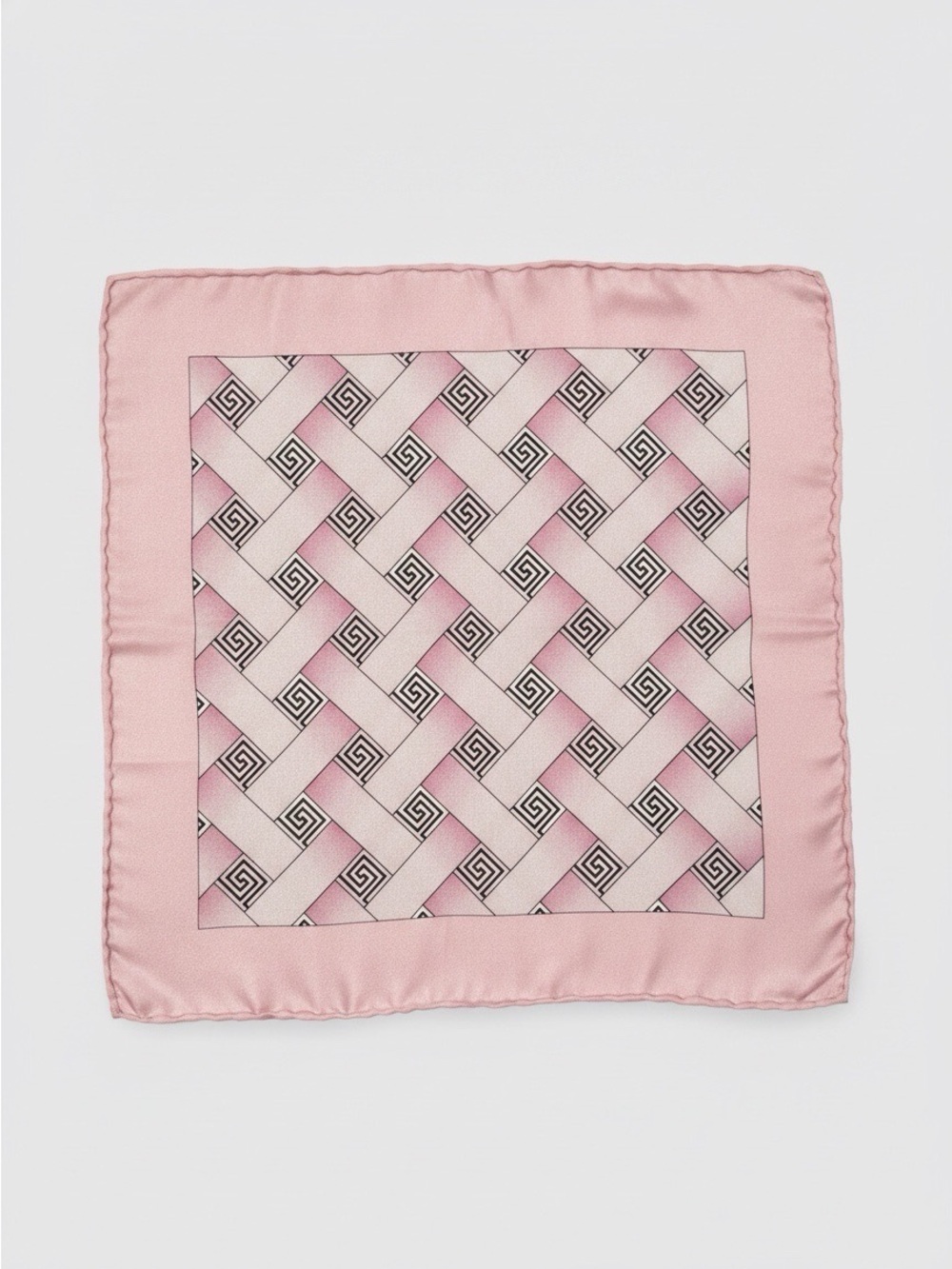 Vintage, Hand made 100% Silk Pocket Square, Set of 2 – Geometric and Strip